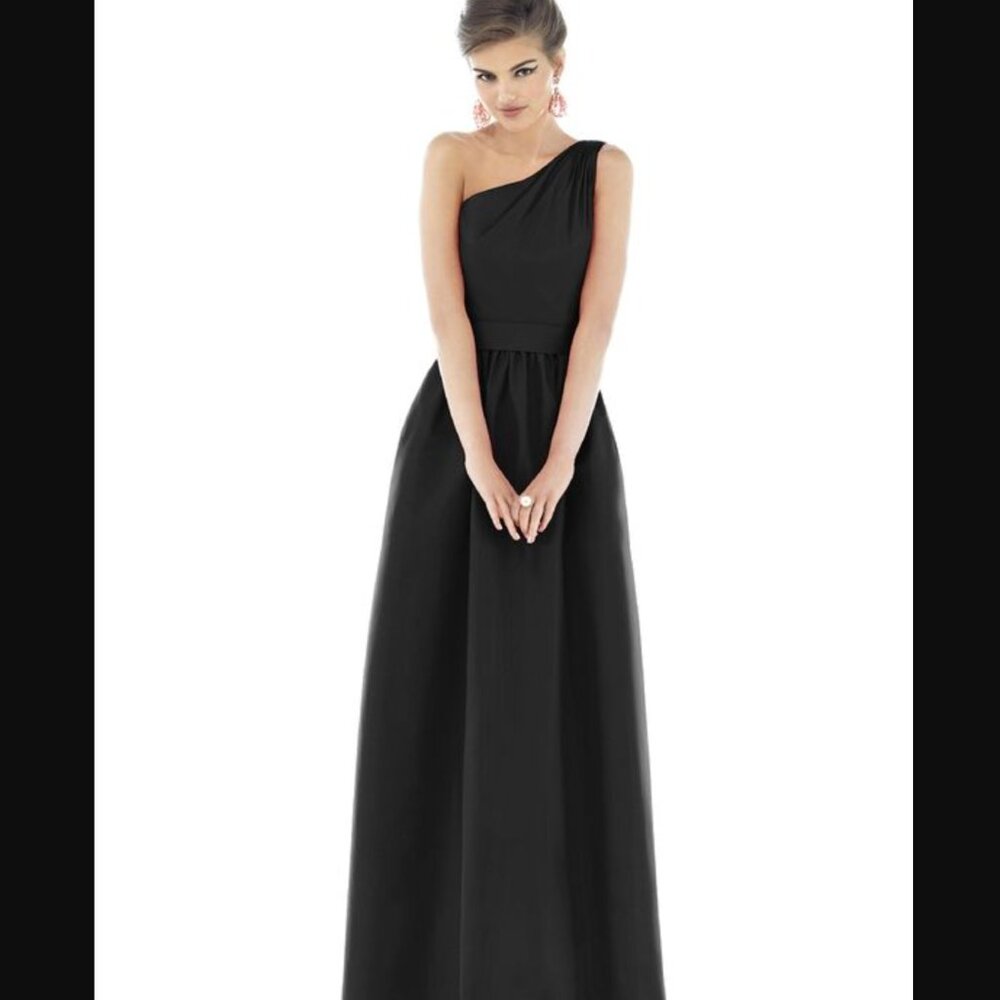 Alfred Sung One Shoulder Dress in Black Size 6